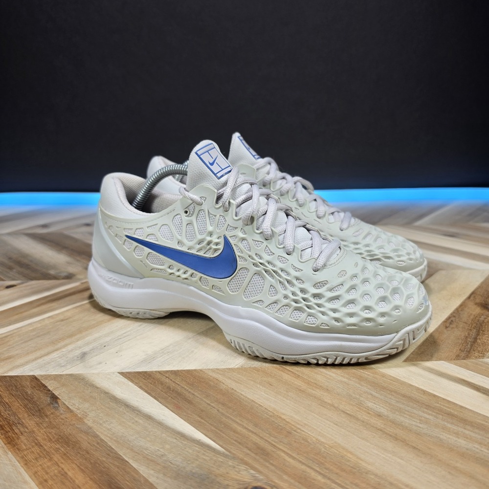 Nike Zoom Cage 3 Men 8.5 918193-044 White Blue Tennis Court Shoes Zoom Air HC